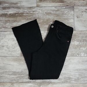 Zara Frayed Hem Black Jeans